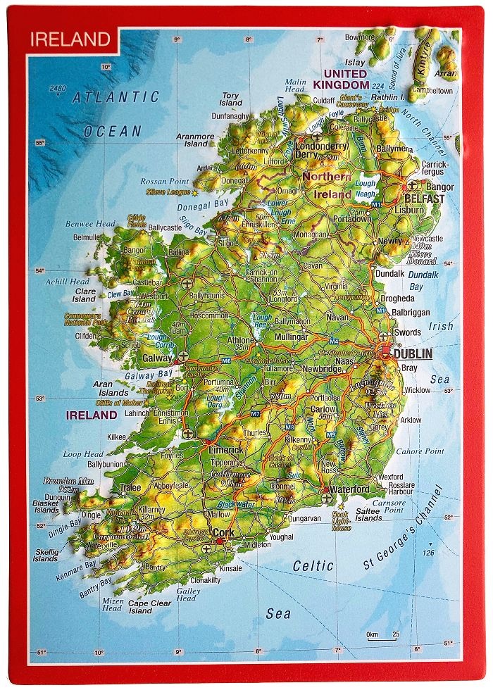 Georelief Reliefpostkarte Irland - 0