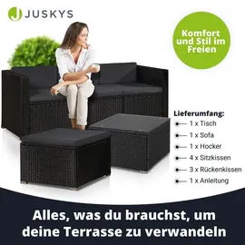 Juskys Punta Cana M Lounge-Set schwarz/dunkelgrau