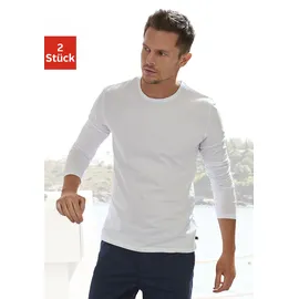 H.I.S. H.I.S Langarmshirt Packung, 2er-Pack, Doppelpack Unterziehshirt aus Baumwoll-Mix Gr. M, weiß, | 720003-M
