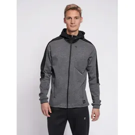 hummel hmlTROPPER Freizeit Kapuzenjacke Herren black iris melange S