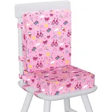 Capslpad Sitzerhöhung Stuhl Kind 32x32x10cm Doppel Tragbare Kindersitzerhöhung Rutschfestes Sitzerhöhung Abnehmbar Waschbar Sitzkissen Kinder mit 3 Sicherheits Schnalle für Zuhause Unterwegs-Rosa