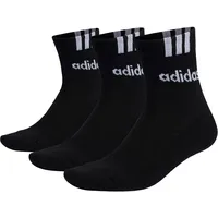 Adidas Unisex 3-Stripes Linear Half-Crew Cushioned Socks 3 Pairs,