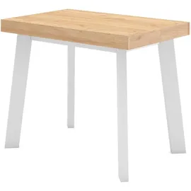 SKRAUT HOME Ausziehbarer Konsolentisch 160x90x73cm Eiche/Weiß