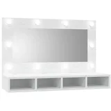 vidaXL Spiegelschrank mit LED Weiß 90x31,5x62 cm