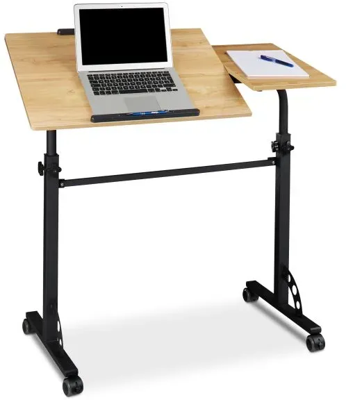 Relaxdays Laptoptisch groß Premium XXL Hellbraun,Schwarz