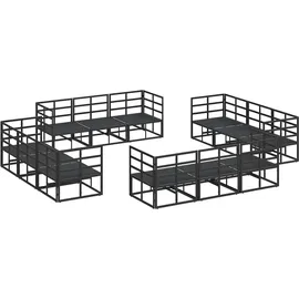 vidaXL Garten-Sofa-Set 12-tlg. schwarz