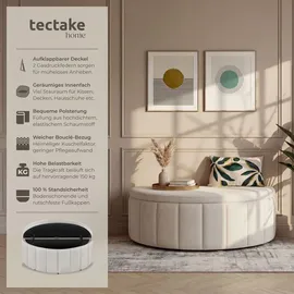 Tectake Polsterbank Moon Samtoptik Taupe 108 x 48 x 38,5 cm