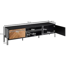 KADIMA DESIGN Modernes TV-Lowboard, V-Muster, Für 70-Zoll Fernseher, Anti-Rutsch-Noppen