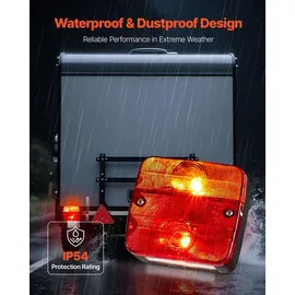 Vevor Anhängerlichter Anhängerleuchten mit Modi (Bremslicht/Blinklicht/Rücklicht/Kennzeichenleuchte), wasser- und staubdichtes Anhängerbeleuchtungsset mit Kabelbaum für Boot, Wohnmobil