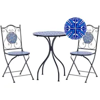 Beliani Bistro Set CIGLIANO Schwarz Blau,