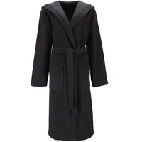 VOSSEN "Narona, ideal für Sauna & Spa, Hotelbademantel, Morgenmantel" Gr. XS, grau (anthrazit), L:115cm, Baumwoll-Mix, Hausmäntel, Bademantel