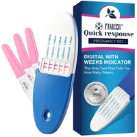 4 Stück Schwangerschaftstest Set,Test inkl. Wochenanzeige, Schnelles Ergebnis, Zuverlässige Ergebnisse, Ovaler Teststab Blau Plus Drei Teststäbchen Rosa, Für Zuhause Anwendung, Früherkennung