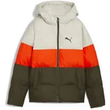 Puma Polyester Kapuzen-Pufferjacke Kinder 70 - dark olive 104