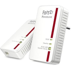 AVM FRITZ Powerline 1240E WLAN Set Powerline Adapterkit GigE, HomePlug AV WiFi 2,4 GHz an Wandsteckdose anschließbar