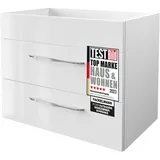 FACKELMANN Waschtischunterschrank SCENO/Badschrank mit Soft-Close-System/Maße (B x H x T): ca. 80 x 65,5 x 50 cm/hochwertiger Schrank fürs Bad mit 2 Schubladen/Korpus: Weiß/Front: Weiß