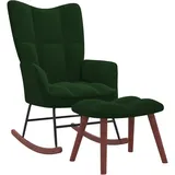 ✅  Schaukelstuhl Schaukelsessel mit Hocker Polstersessel Sessel Relaxstuhl Samt
