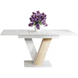 Compleo Esstisch Vinci Esszimmertisch, ausziehbar 120-160 cm, Esszimmer weiß
