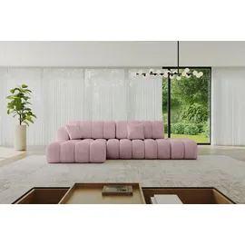 altdecor Ecksofa Cord mit Schlaffunktion 2-Sitzer Rosa