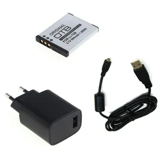 bg-akku24 Ladegerät, Akku und Ladekabel, Datenkabel, USB-Kabel für Olympus VG-120, VG-130, VG-160, D-705, D-715, D-745