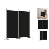 vidaXL Paravent Schwarz 175x180 cm Stoff