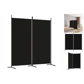 vidaXL Paravent Schwarz 175x180 cm Stoff