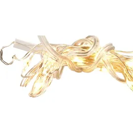 Cepewa LED Lichterkette Draht 0,9 m Warmweiß Silber