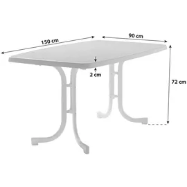 Sieger Boulevard-Klapptisch mit mecalit-Pro-Platte 150 x 90 x 72 cm graphit/schieferdekor anthrazit