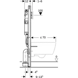 Geberit Duofix Element für Wand-WC 120 cm mit Sigma UP-Spülkasten 12 cm, HS30 Hygienespülung, Montagezubehör