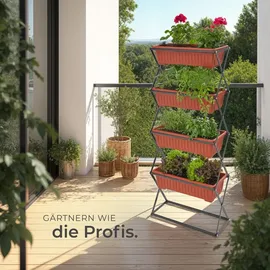 Tectake Vertikalbeet 52 x 21 x 127 cm Braun