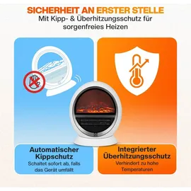 DEUBA Heizlüfter Kamin Optik 1500 W Weiß