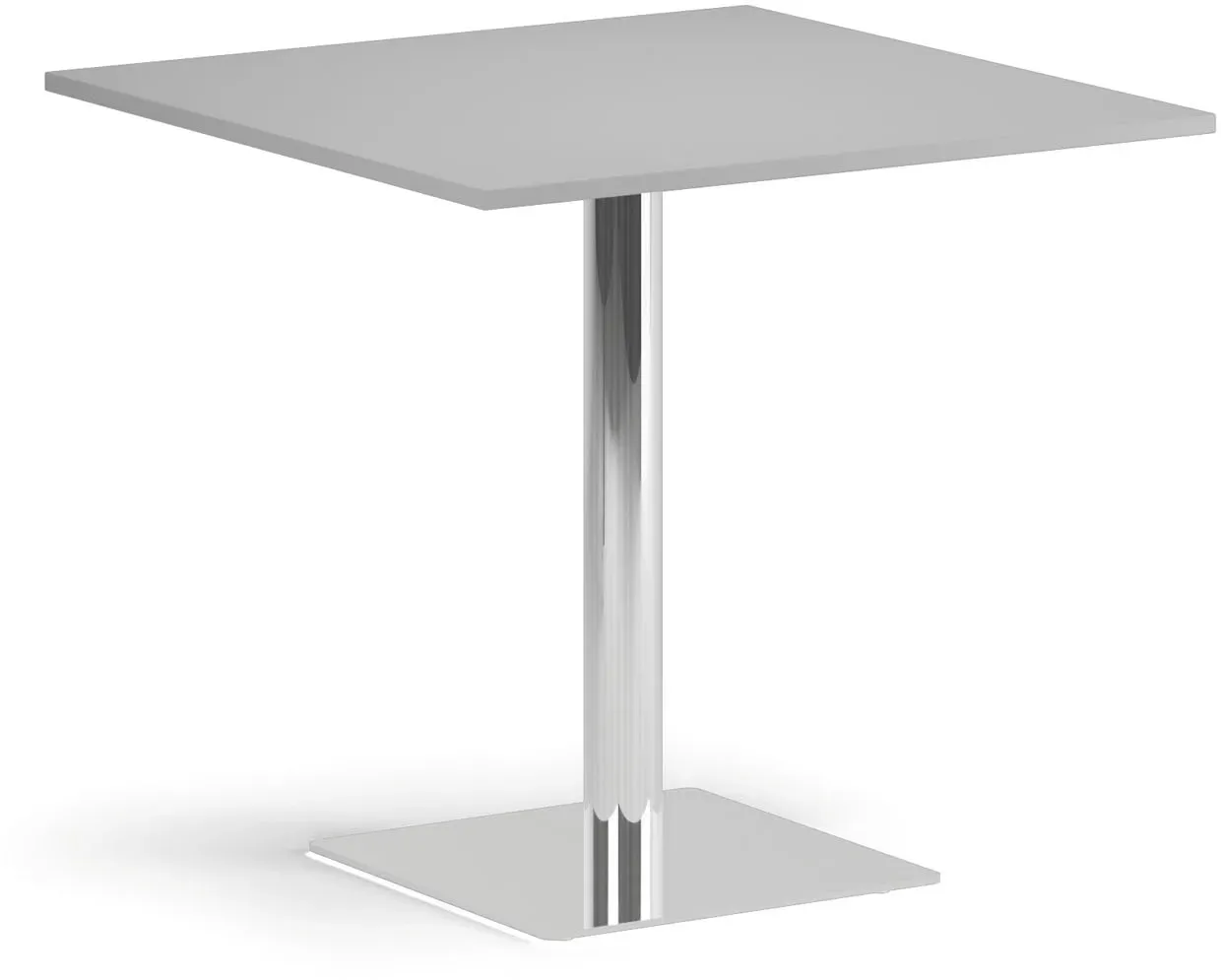 Couchtisch ENZO, 80x80 cm, chrom Fußgestell, grau