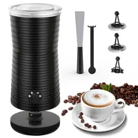 Morpilot Milchaufschäumer Elektrisch, Automatischer Milchaufschäumer 4 in 1, Geeignet für Heißen und Kalten Milchschaum Latte Cappuccino Macchiato - Schwarz