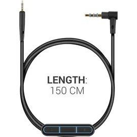 kwmobile Kopfhörerkabel für Bose QuietComfort 35 / 35II / 25 / QC25 / QC35 II / QC35 / On-Ear 2 / OE2 / OE2i / SoundTrue - Ersatz Kabel 150 cm - Schwarz