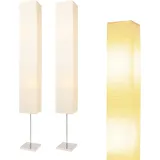 lianheng Papier Stehlampe, japanische Stehlampe mit Reis-Papier-Lampenschirm für Schlafzimmer, Büro und Wohnzimmer - Beige (Square 2 Pack)