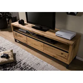 Massivmoebel24 TV-Board Wildeiche 170x40x56 natur geölt VILLANDERS #114