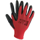 Reis Rteni_Cb10 Schutzhandschuhe, Rot-Schwarz, 10 Größe, 12 Stück