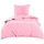 Wometo Bettwäsche Renforce Stone-Washed 155x220 & 80x80 100% Baumwolle - rosa OekoTex weich modern Used-Look Leinen-Optik