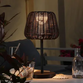 MARELIDA LED Garten Tischleuchte Braun
