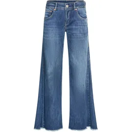 Herrlicher 5-Pocket-Jeans "Edna Kama Denim Light", Damen, Gr. 29, Länge 30, navy blau, Denim/Jeans, Obermaterial: 98% Baumwolle, 2% Elasthan, ausgestellt lang, Jeans 5-Pocket-Jeans, Flared Fit, extra Weite