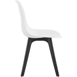 [en.casa] Esszimmerstuhl Brevik 2er Set 83x54x48 cm Weiß/Schwarz