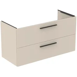 Möbelwaschtischunterschrank i.life B 2 Auszüge Siphonausschnitt auf der linken Seite 1200x505x630mm Weiß matt