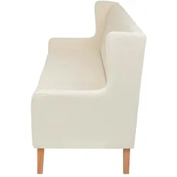 vidaXL Sofa 3-Sitzer Stoff Cremeweiß