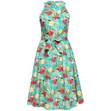 Queen Kerosin Swing Kleid Mint/Weiß Midi XL