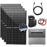 SOLAR-HOOK etm Solaranlage 2000W Balkonkraftwerk All In One mit Speicher Anker Pro SOLIX 2 E1600, Komplettset Alles in einem 8 qm2 Solaranlage 3,2 kWh Speicher inkl. Installation mit Balkongeländer Rund Halterung, PV Anlage