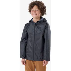 Wanderjacke Kinder Gr. 122–170 wasserdicht - MH100 Zip carbongrau|SCHWARZ 151-160cm 12-13J