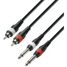 Adam Hall Audiokabel K3 TPC 0100 M 2x Cinch-Stecker / 2x 6,3mm Klinken-Stecker 1,0m (nicht verfügbar)
