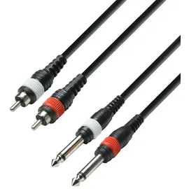 Adam Hall Audiokabel K3 TPC 0100 M 2x Cinch-Stecker / 2x 6,3mm Klinken-Stecker 1,0m (nicht verfügbar)