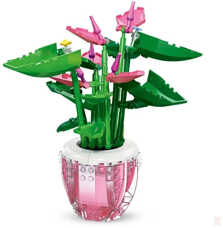 Jie Star 92361 Pinker Strauß mit Vase