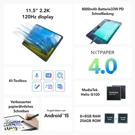 TCL NXTPAPER 11 Plus 11,5" 8 GB 256 GB Grau