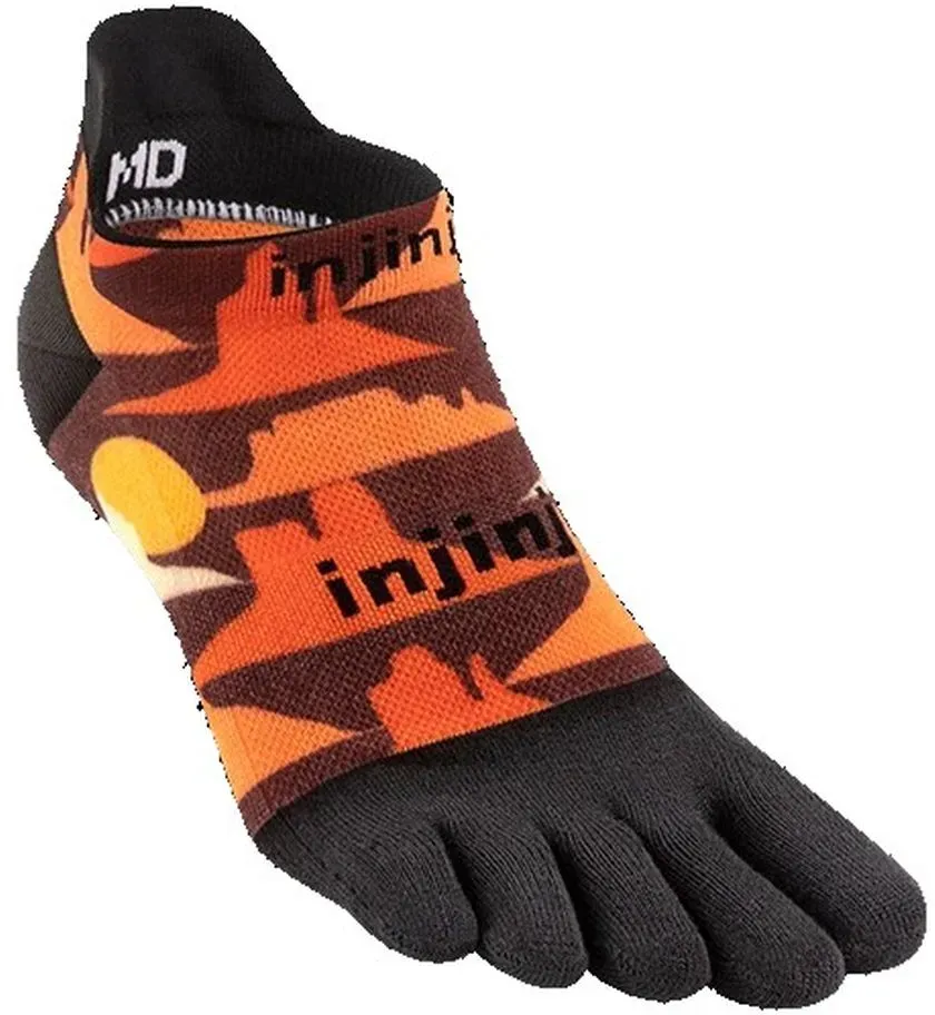 Injinji Herren Run Lightweight No-Show Artist Designed bunt